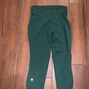 green lululemon cropped leggings